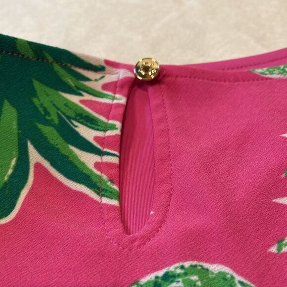 C. Wonder- Pineapple Print All Over Hot Pink & Green Mini Loose Fit Dress Size M - Picture 8 of 10